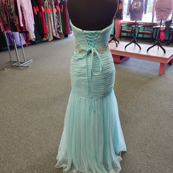 Precious Formals P21040 Size 6 Aqua Prom Dress/Formal Gown - Picture 6 of 8